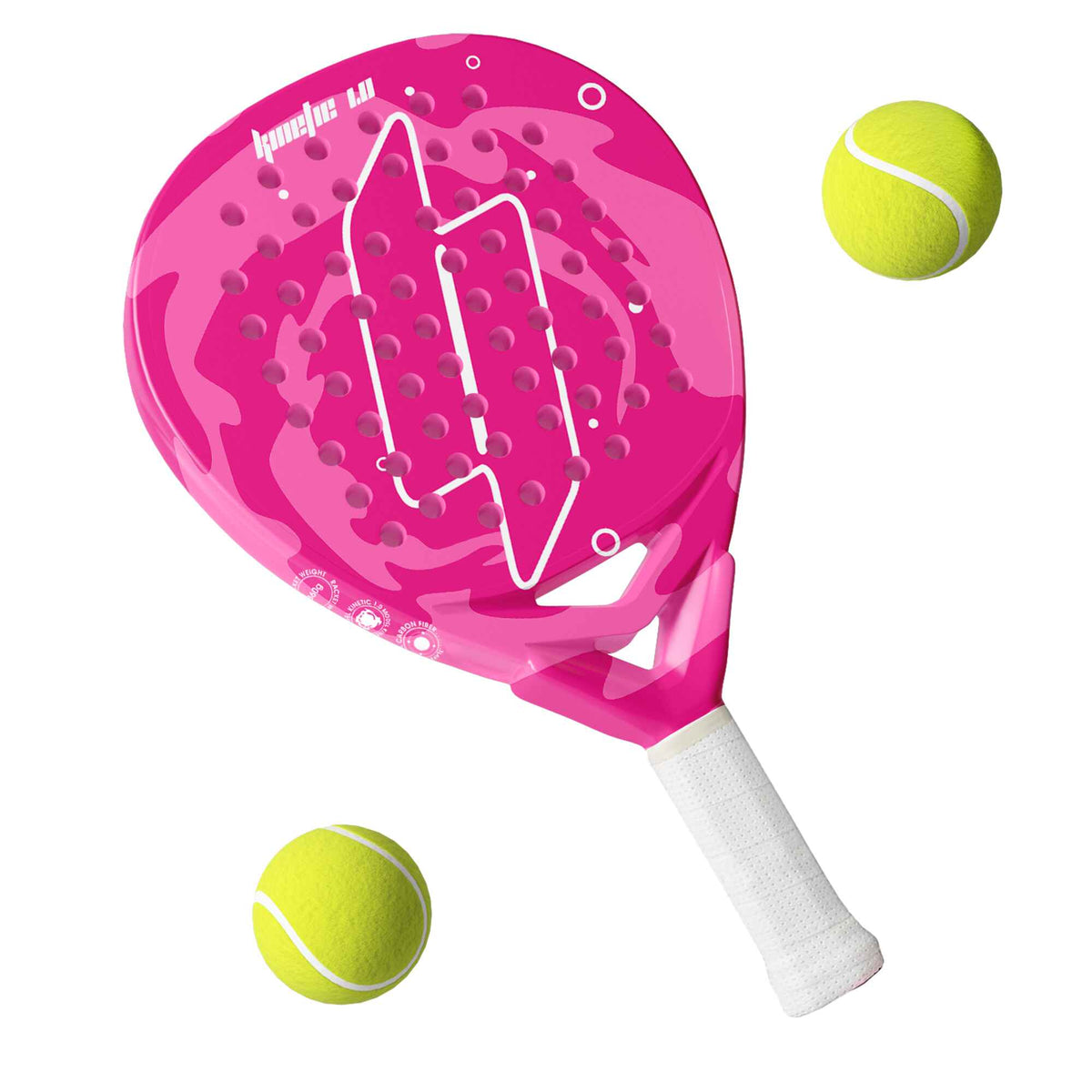 Bolt Kinetic 1.0 carbon fiber face texture aerodynamic holes spin padel racket