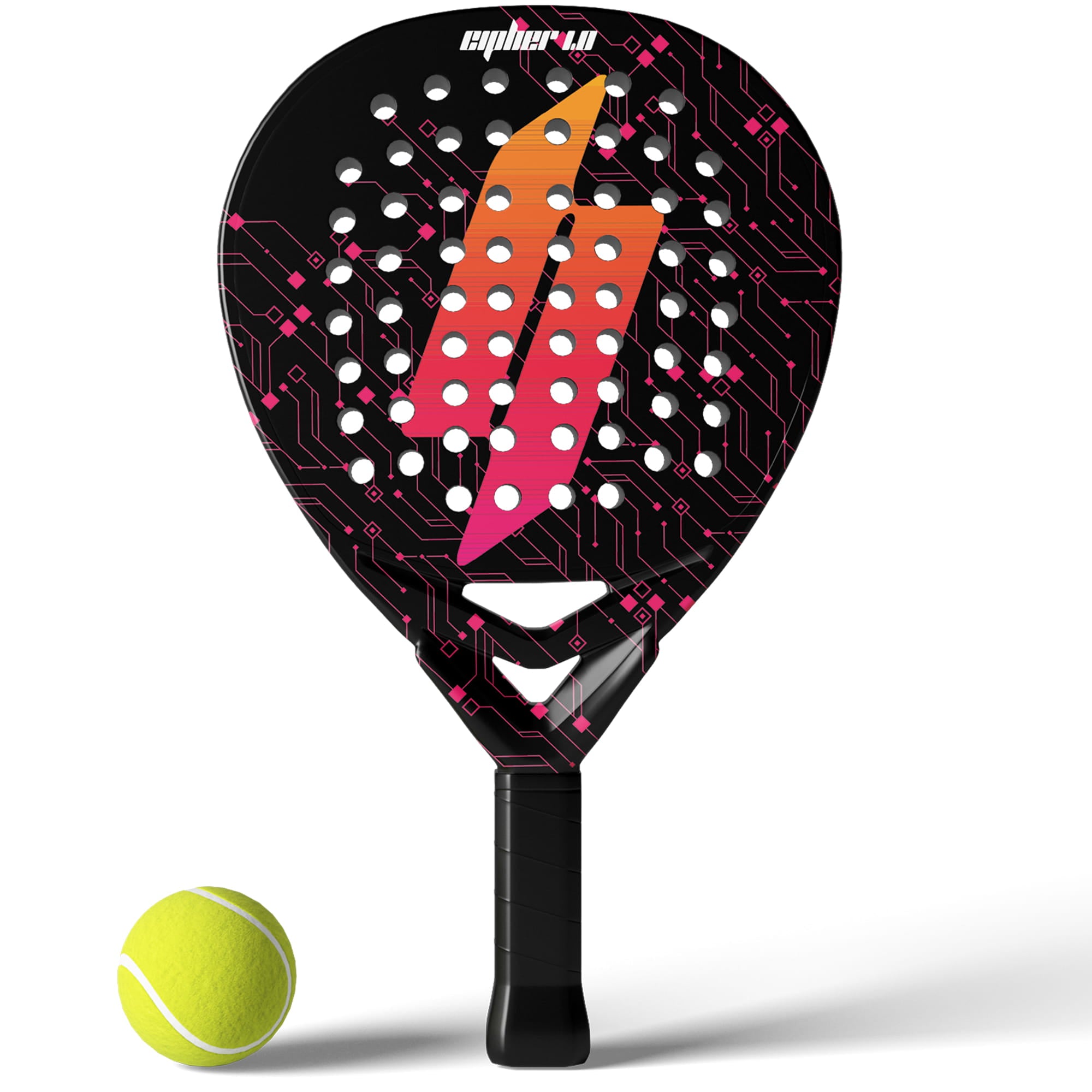Bolt Cipher carbon fiber face texture spin padel racket aerodynamic holes