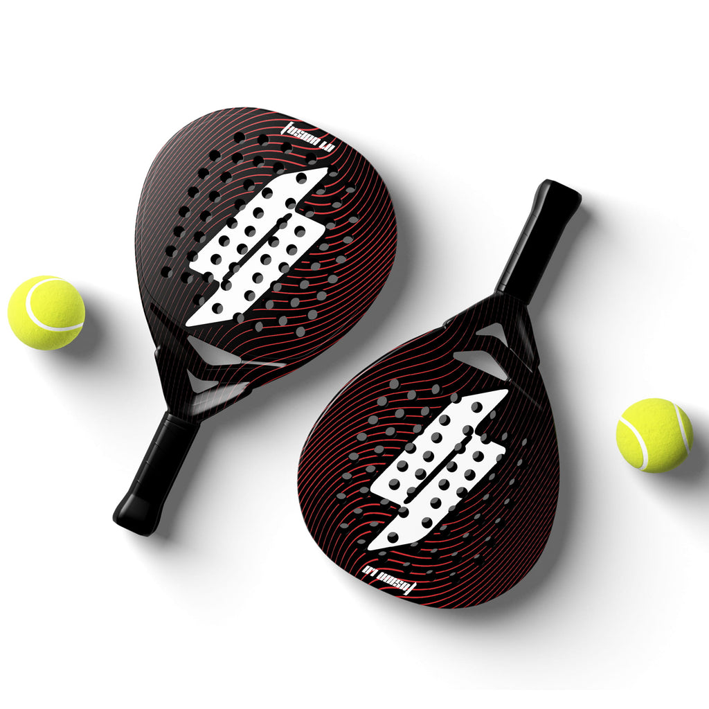 Bolt Fusion 1.0 padel racket side profile teardrop shape black red USA competition