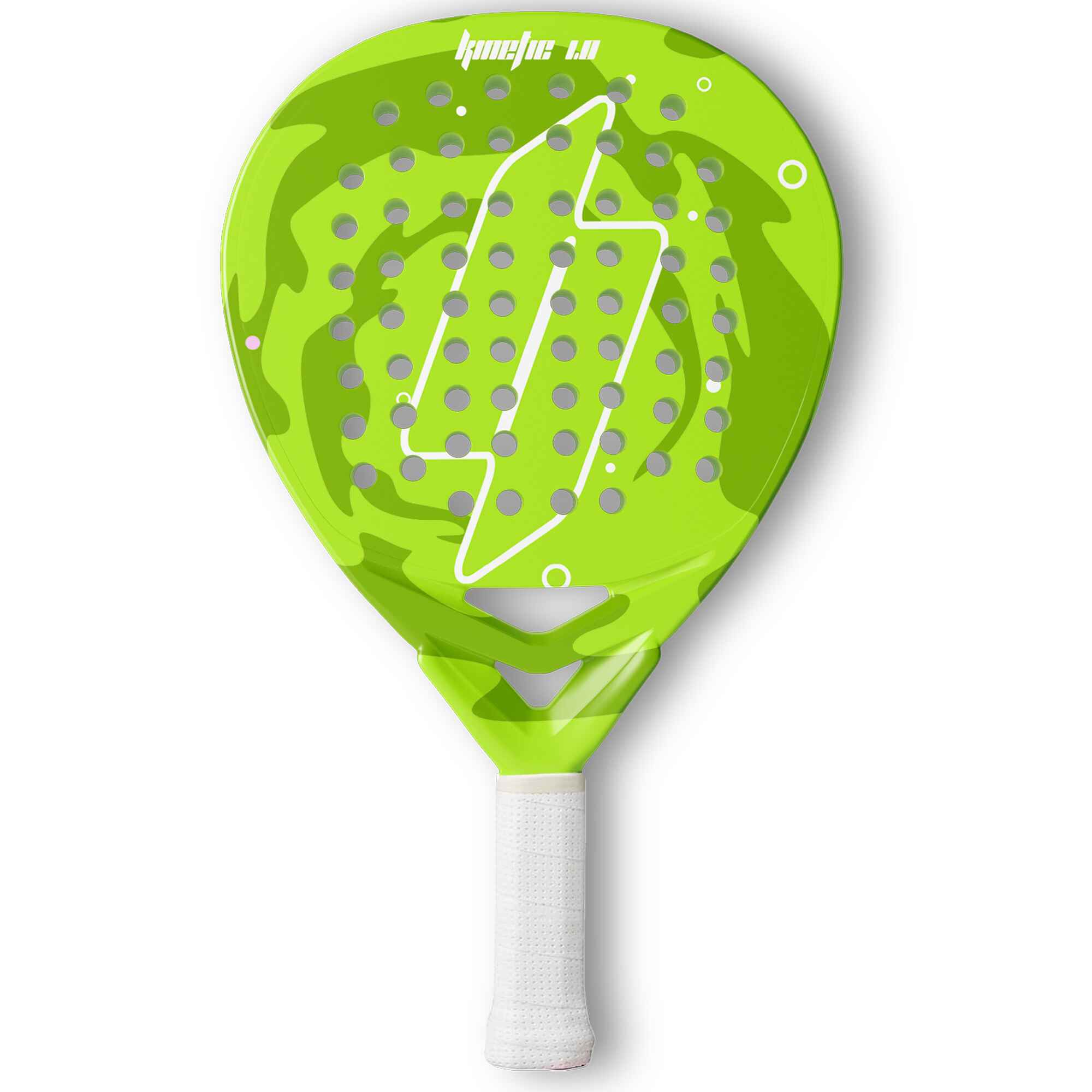 Player using carbon fiber paddle racket pickleball court USA