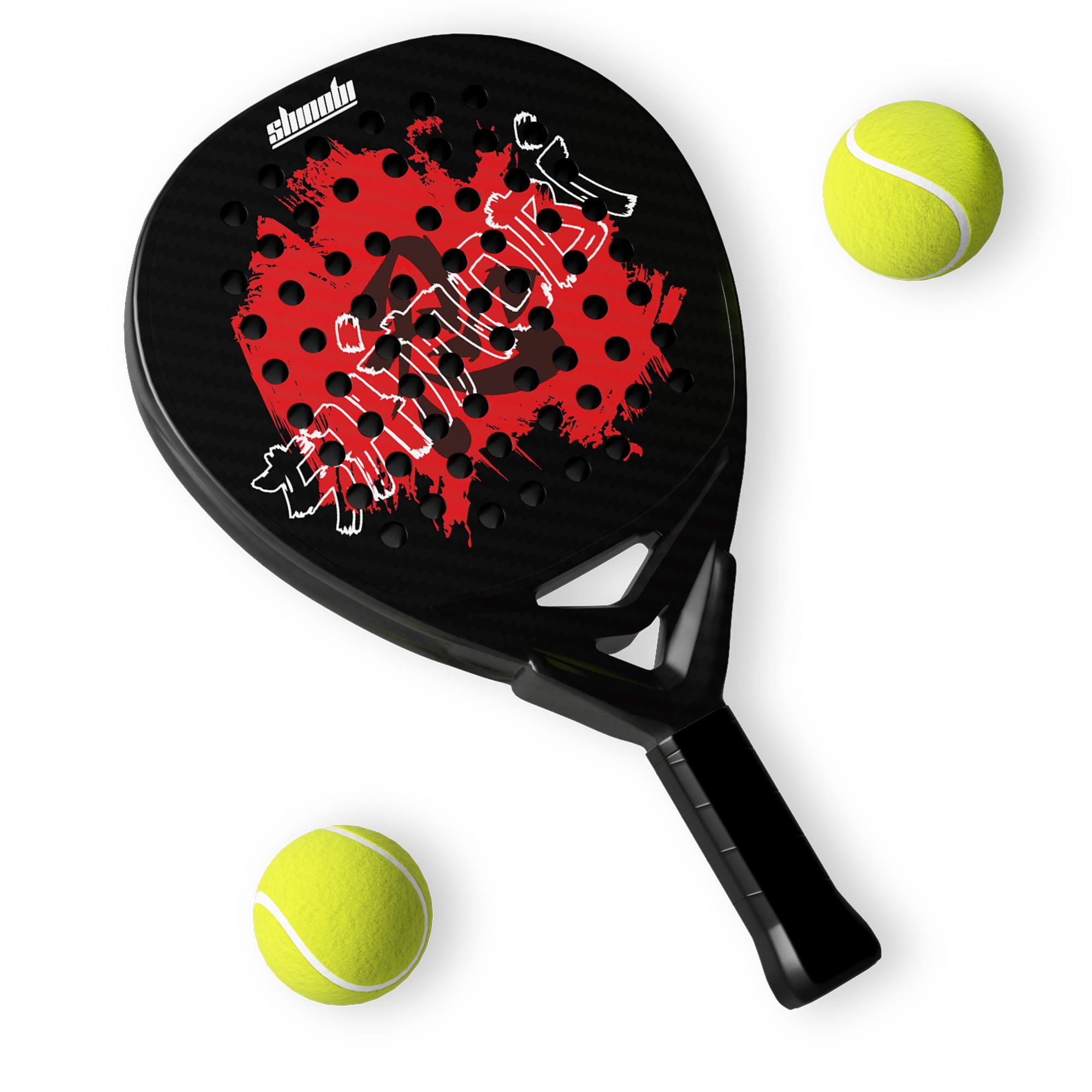 Bolt Shinobi white lightning bolt warrior mark red graphic padel racket ninja edition