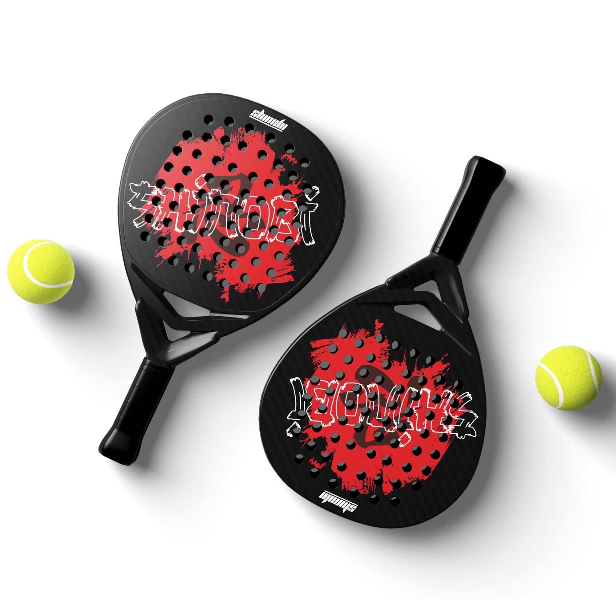 Intermediate advanced player Bolt Shinobi ninja padel racket court USA red black design